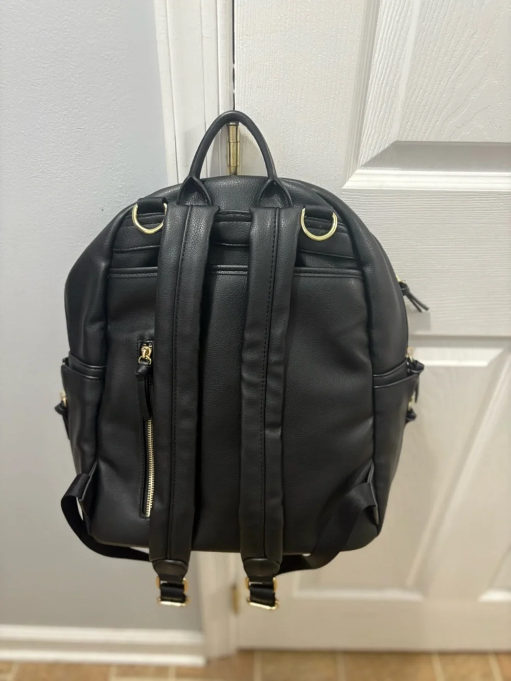 Maedn Black Vegan Leather Diaper Bag NWOT